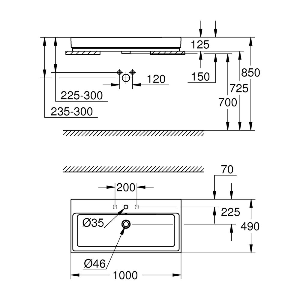 Grohe Cube Keramik Aufsatzwaschtisch 1000mm, PureGuard, Alpinweiß, 3947500H... GROHE-3947500H 4005176442599 (Abb. 6)