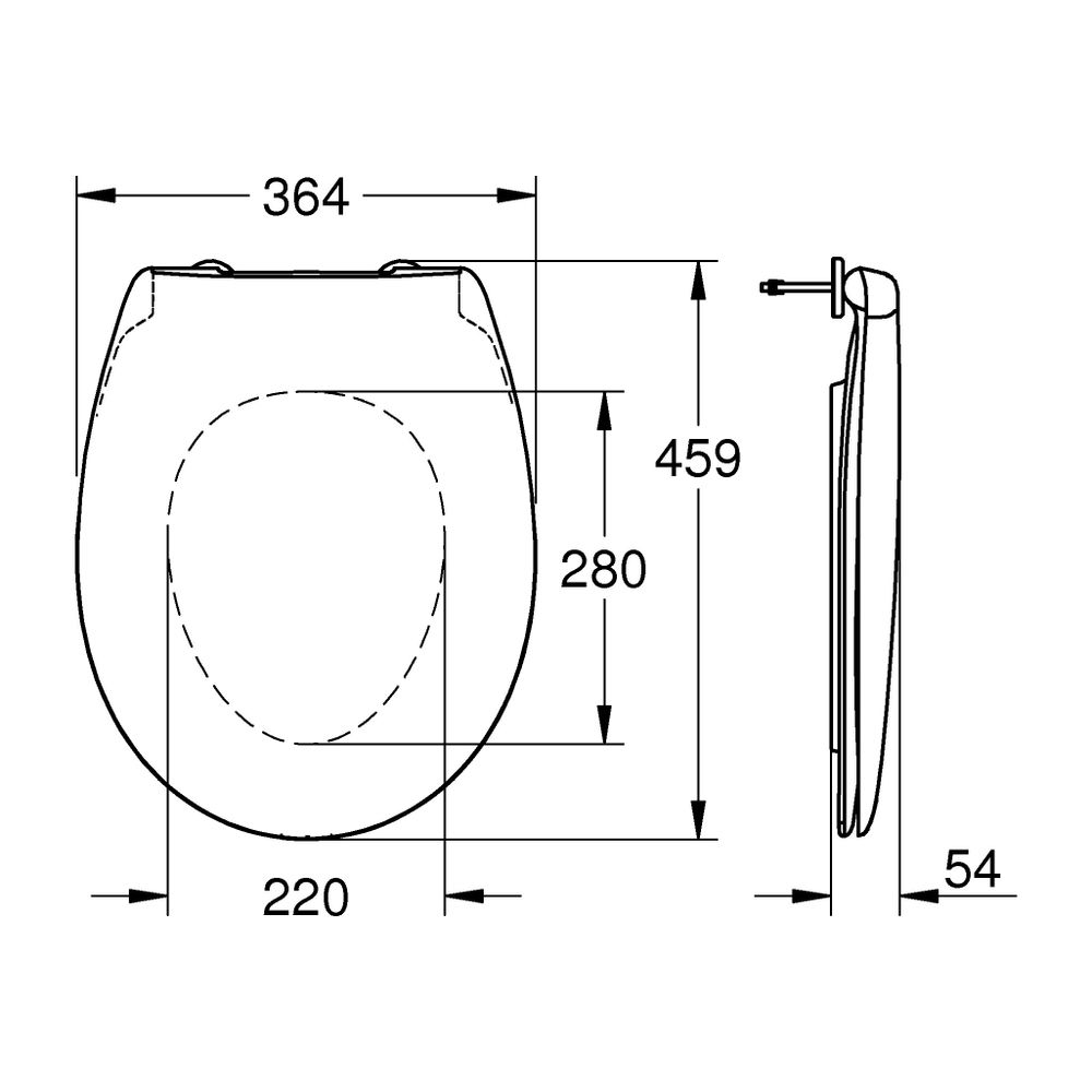 Grohe WC-Sitz Bau Keramik, mit Deckel, Duroplast, werkzeuglos abnehmbar, Alpinweiß, 394... GROHE-39492000 4005176450013 (Abb. 6)
