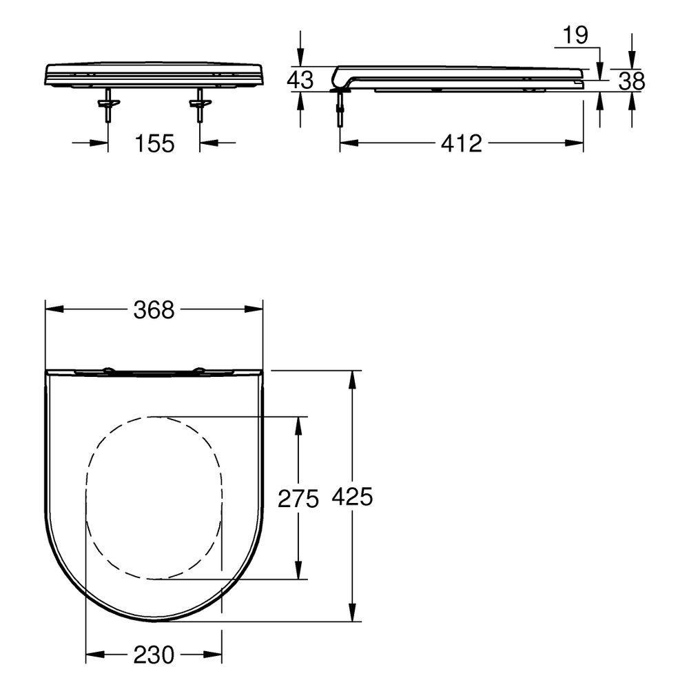 Grohe WC-Sitz Bau Keramik mit Absenkautomatik, Quick Release, Duroplast, Alpinweiß, 399... GROHE-39913001 4005176781797 (Abb. 3)