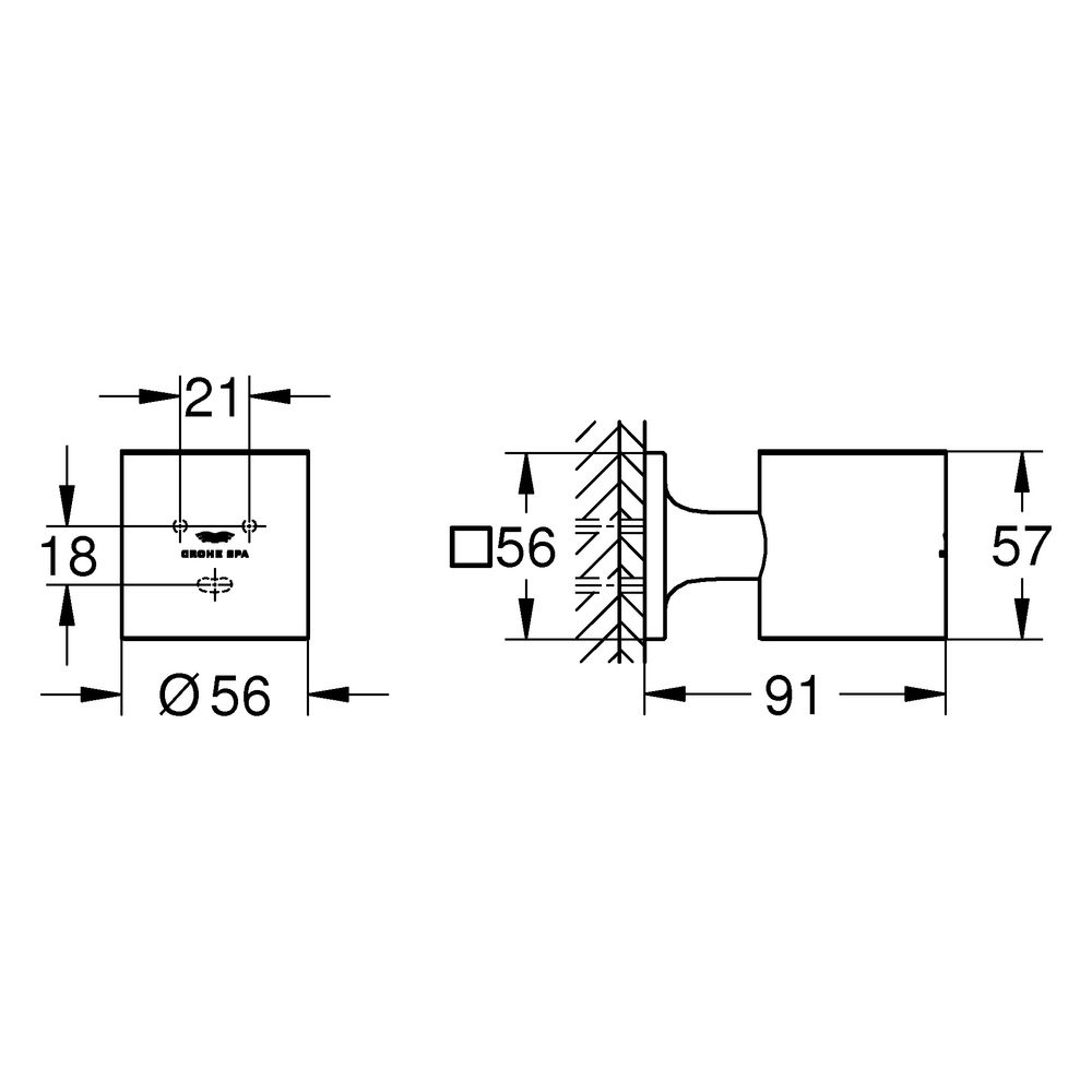 Grohe Allure Halter für Glas 40 882 000 oder Seifenschale 40 886 000, Satin Graphite, 4... GROHE-40278MG1 4005176947261 (Abb. 3)