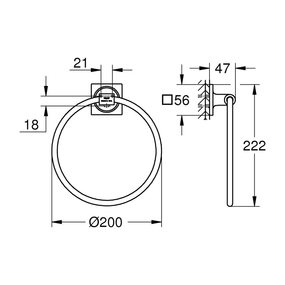 Grohe Allure Handtuchring Cool Sunrise, 40339GL1... GROHE-40339GL1 4005176531057 (Abb. 3)