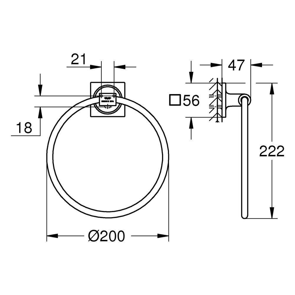 Grohe Allure Handtuchring, Satin Graphite, 40339MG1... GROHE-40339MG1 4005176946899 (Abb. 3)