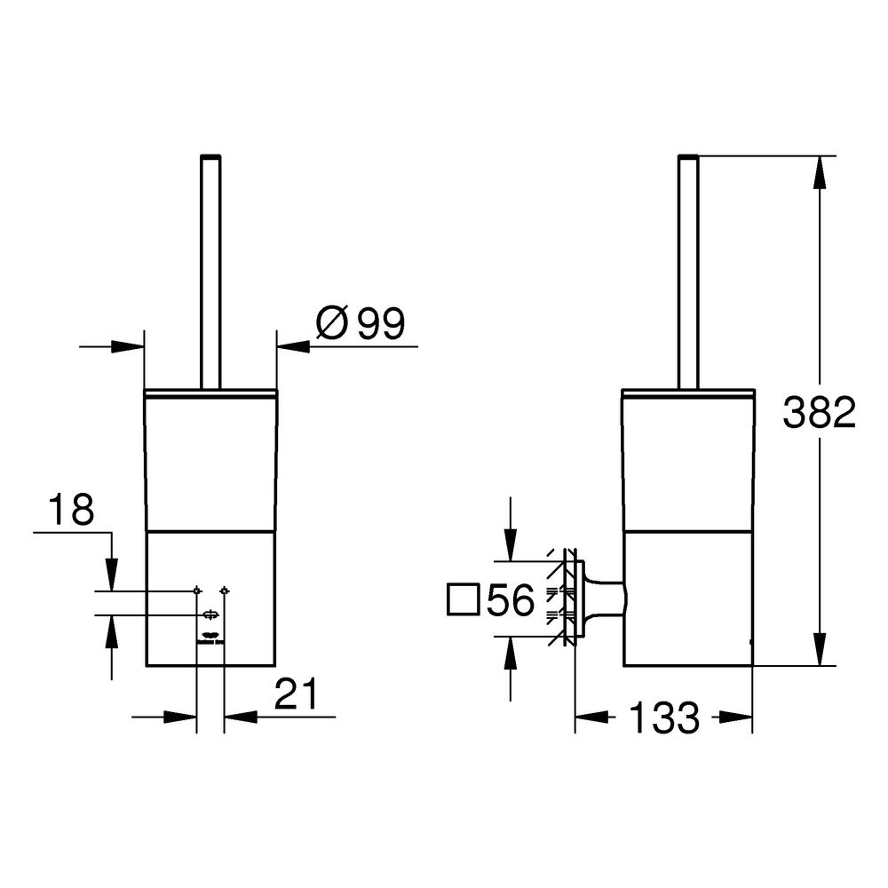 Grohe Allure Toilettenbürstengarnitur Wandmontage, Satin Steel, 40340MS1... GROHE-40340MS1 4005176945502 (Abb. 3)