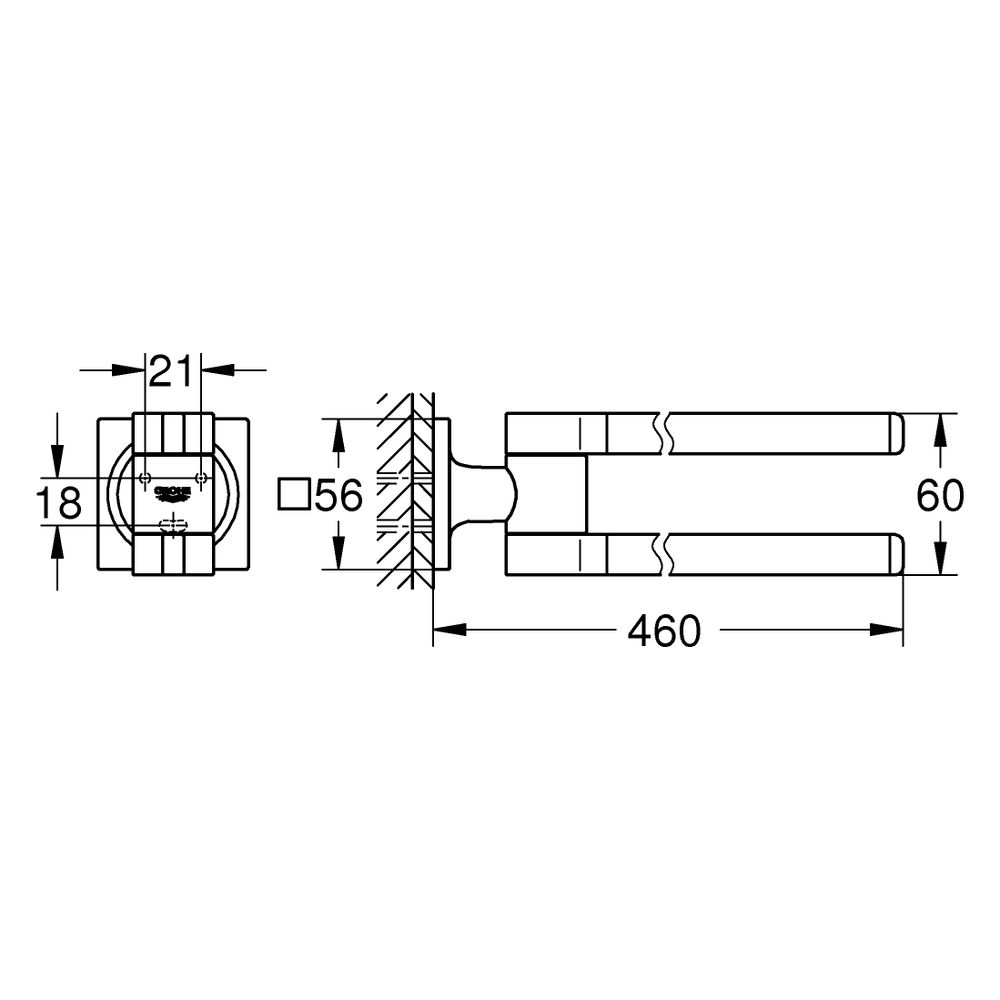 Grohe Allure Doppel-Handtuchhalter, Phantom Black, 40342KF1... GROHE-40342KF1 4067393055792 (Abb. 3)