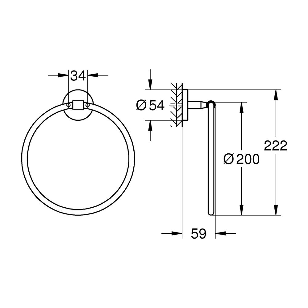 Grohe Handtuchring BauCosmopolitan, Chrom, 40460001... GROHE-40460001 4005176327803 (Abb. 4)