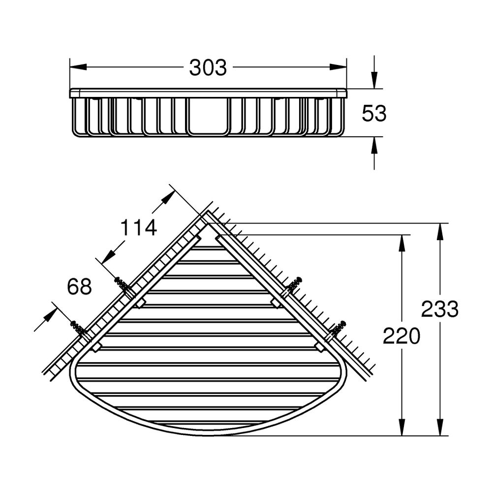 Grohe Bau Cosmopolitan Ablagekorb groß Chrom Breite 303mm, 40663001... GROHE-40663001 4005176327834 (Abb. 6)