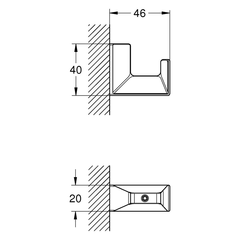 Grohe Selection Cube Bademantelhaken Metall, Mattschwarz, 407822430... GROHE-407822430 4067393083337 (Abb. 3)