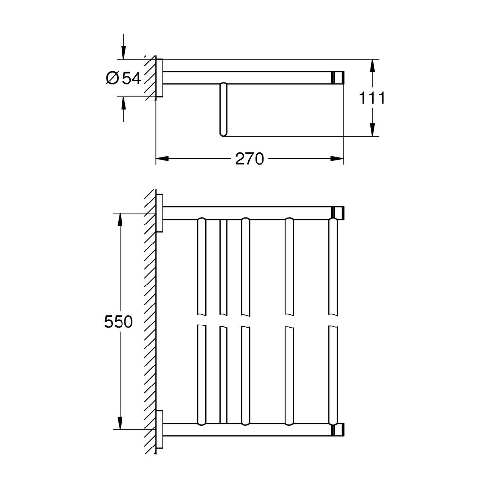 GROHE Multi-Badetuchhalter Essentials 40800_1, 604 mm, cool sunrise  gebürstet · 40800GN1 · Handtuchhalter · heizung-billiger.de