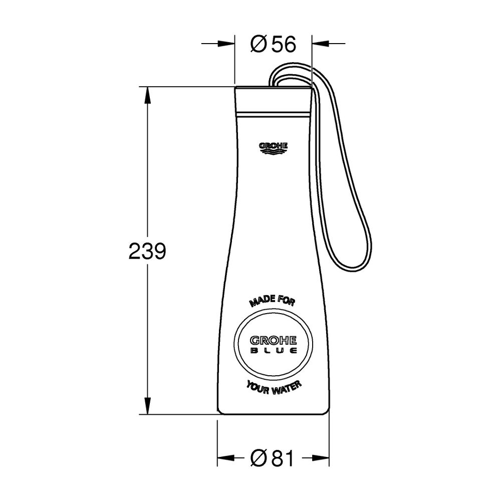 Grohe Thermo-Trinkflasche Blue, Edelstahl, Volumen 450ml, Hard Graphite gebürstet, 4084... GROHE-40848AL0 4005176646997 (Abb. 6)