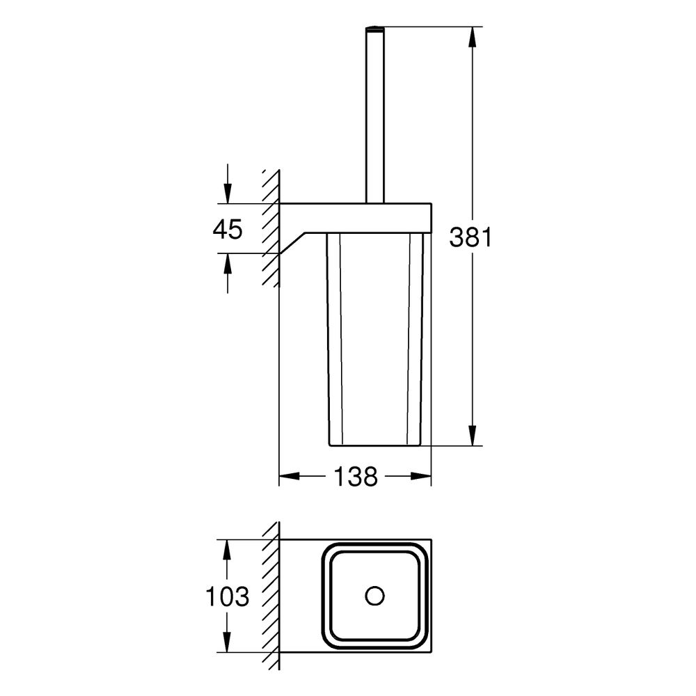 Grohe Selection Cube Toilettenbürstengarnitur, Glas/Metall, Wandmontage, Mattschwarz, ... GROHE-408572430 4067393083351 (Abb. 3)