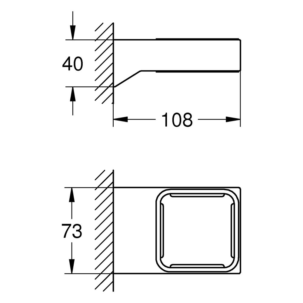 Grohe Selection Cube Halter für Glas/Seifenschale/-spender, Mattschwarz, 408652430... GROHE-408652430 4067393083368 (Abb. 3)
