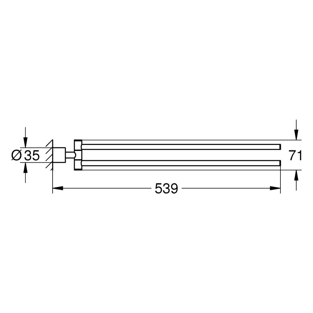 Grohe Atrio Handtuchhalter, 2-armig, nicht schwenkbar, Satin Graphite, 40888MG0... GROHE-40888MG0 4005176944741 (Abb. 3)