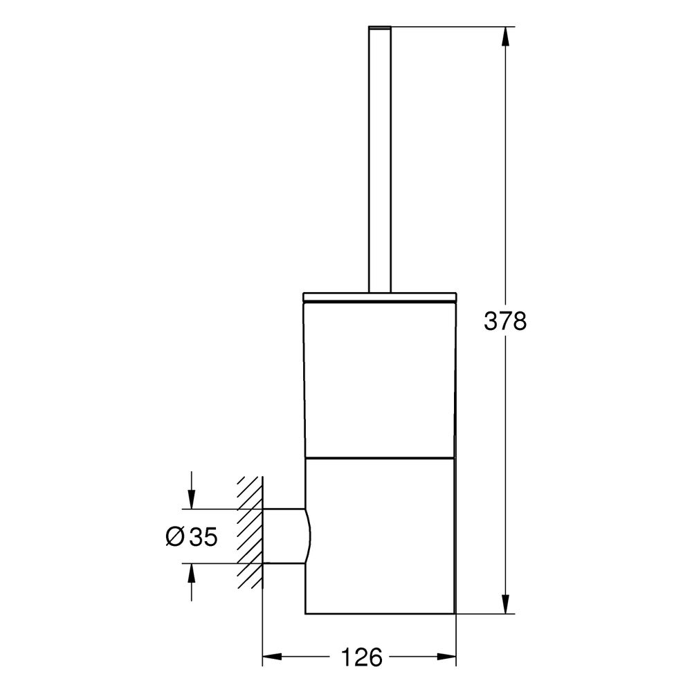 Grohe Atrio Toilettenbürstengarnitur, Wandmontage, Satin Steel, 40892MS0... GROHE-40892MS0 4005176946172 (Abb. 3)