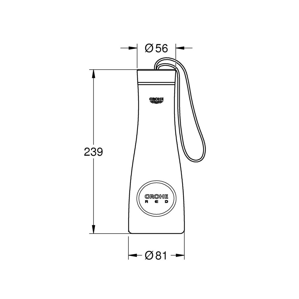 Grohe Red Thermo-Trinkflasche, doppelwandig, 450ml, Edelstahl, 40919SD0... GROHE-40919SD0 4005176450136 (Abb. 3)