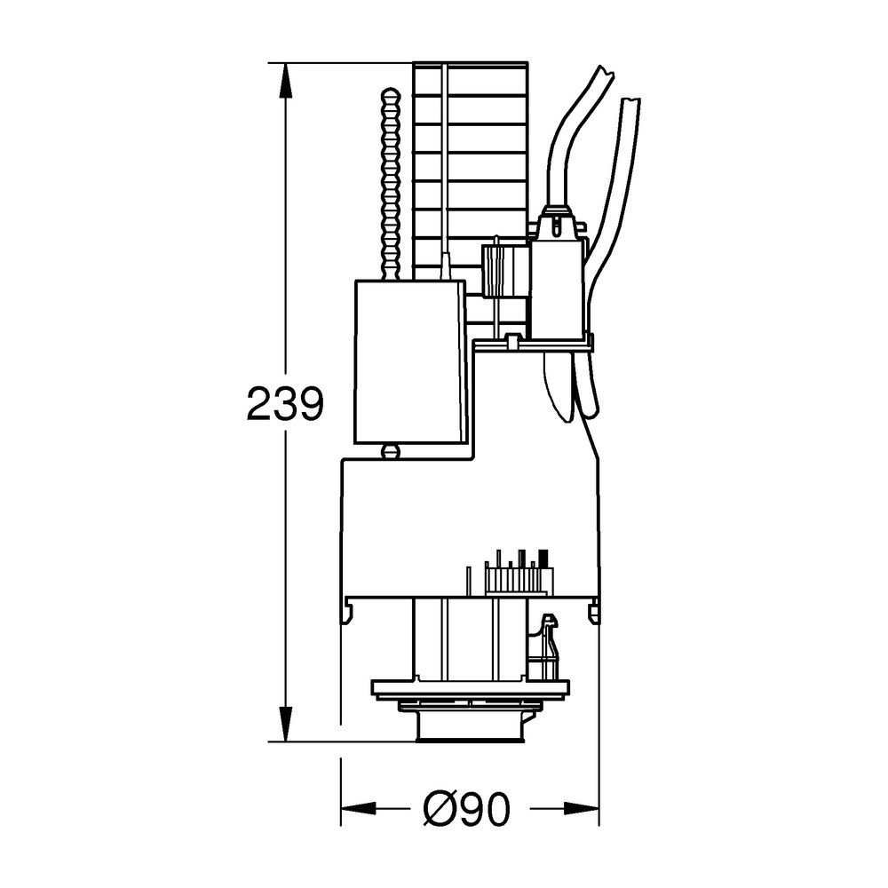 Grohe Ablaufventil-Dual Flush, 2-Mengen für Pneumatik-Betätigung, Wandeinbau-Spülkästen... GROHE-42774000 4005176221590 (Abb. 4)