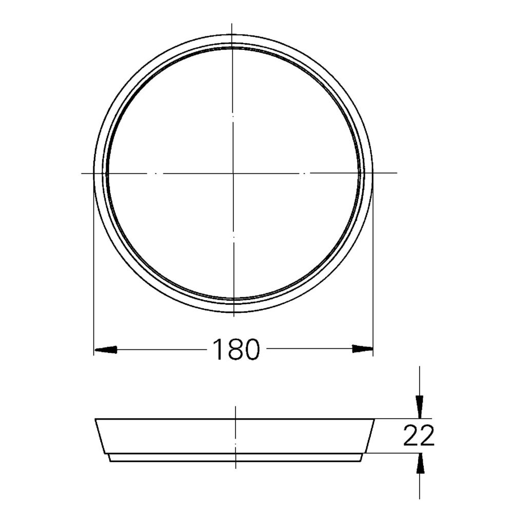 Grohe Distanzring D 180x22mm für zu flachen Einbau, Weiß, 46035L00... GROHE-46035L00  (Abb. 3)