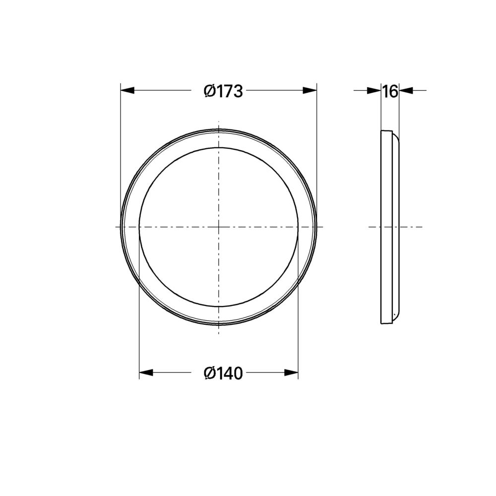 Grohe Distanzring Eurotrend, D 173x16mm, Chrom, 46179000... GROHE-46179000  (Abb. 2)