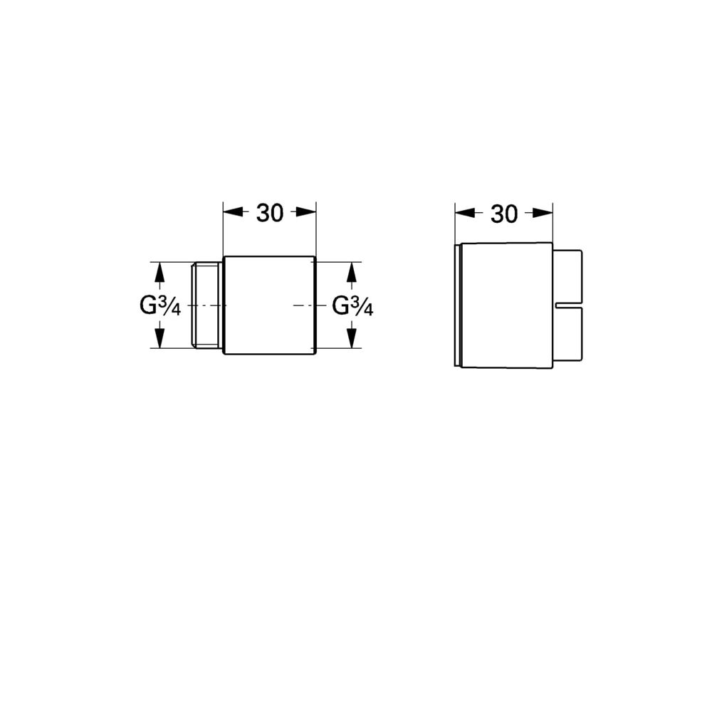 Grohe Verlängerungsset für Wandbatterien, 30mm, Hard Graphite, 46238A00... GROHE-46238A00  (Abb. 3)
