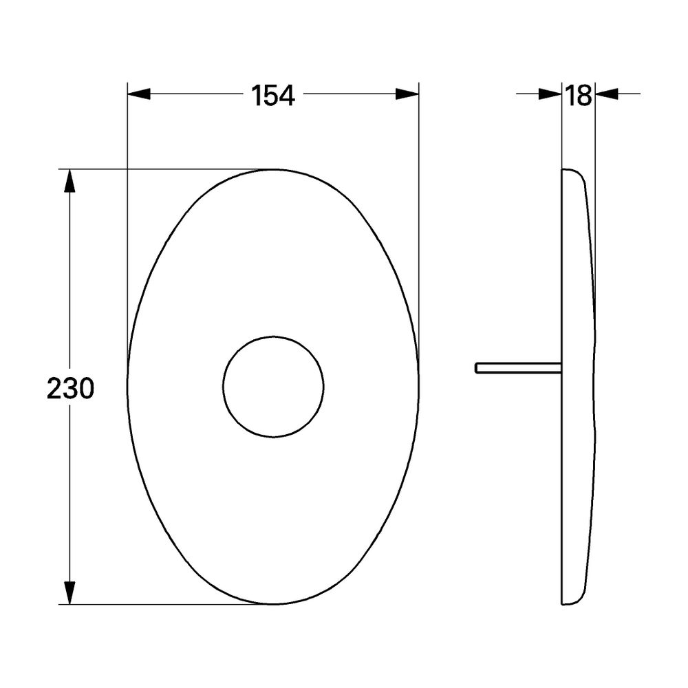 Grohe Rosette für Taron EHM Fertigmontageset Brause, 230x154mm, Chrom, 46392000... GROHE-46392000 4005176169540 (Abb. 3)