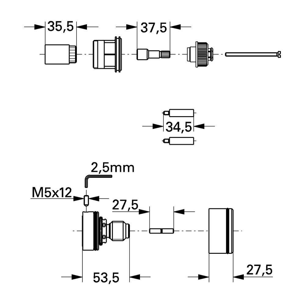 Grohe Verlängerungsset für Ectos 19674/19675, 47581000... GROHE-47581000 4005176221613 (Abb. 3)