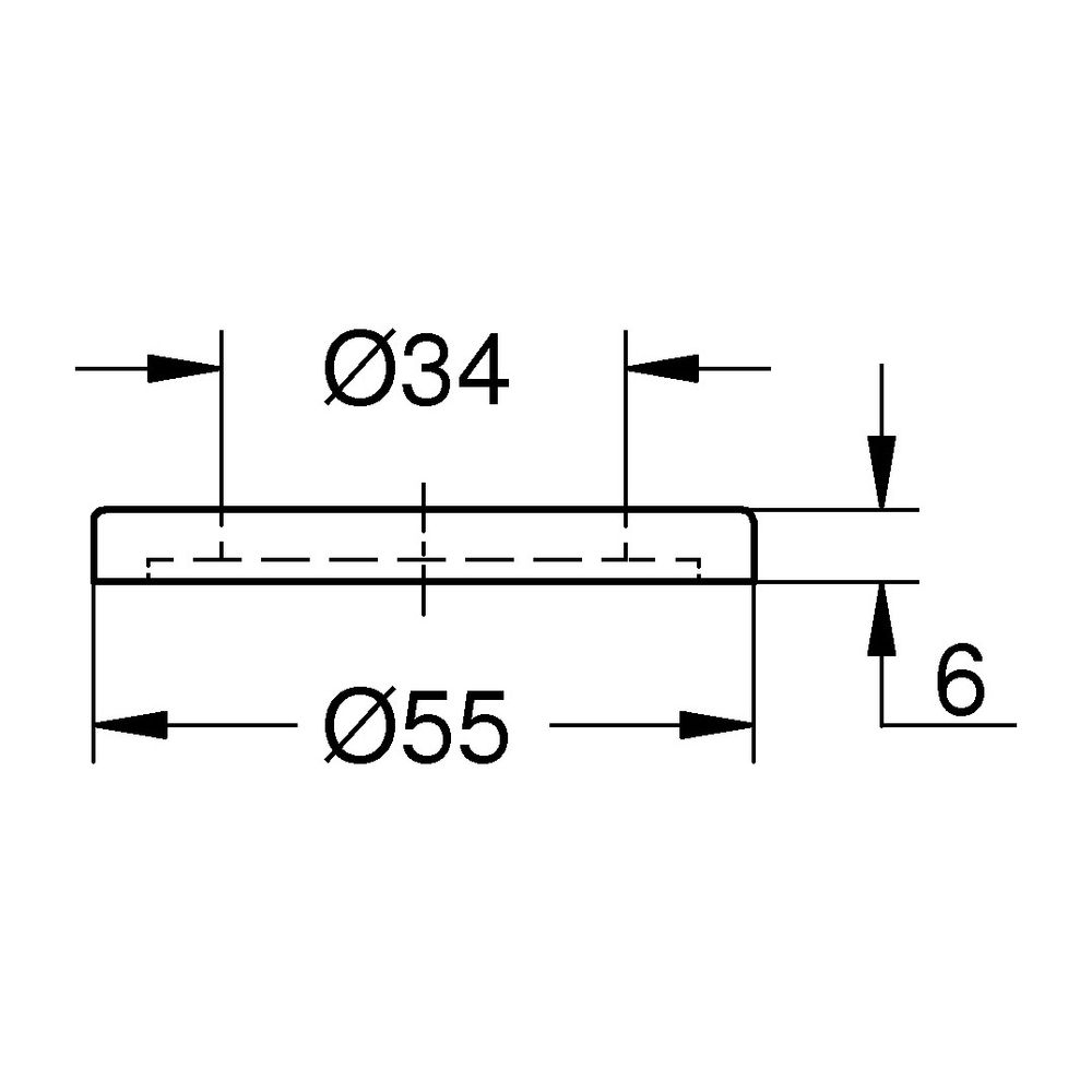 Grohe Grundplatte für Einloch- Waschtisch-/Bidetbatterien, Chrom, 48165000... GROHE-48165000 4005176921797 (Abb. 5)