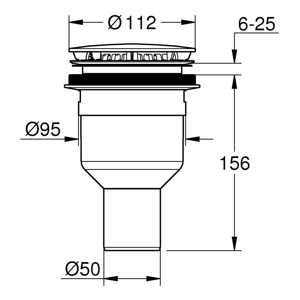 Grohe Ablaufgarnitur für Duschwanne Durchmesser 112mm, Abgang senkrecht, Alpinweiß, 495... GROHE-49533SH0 4005176560033 (Abb. 3)