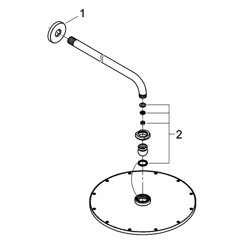 Grohe Rainshower Cosmopolitan 310 Kopfbrauseset, 1 Strahlart, Brausearm 380mm, 8l/min... GROHE-100738MG00 4005176947384 (Abb. 4)
