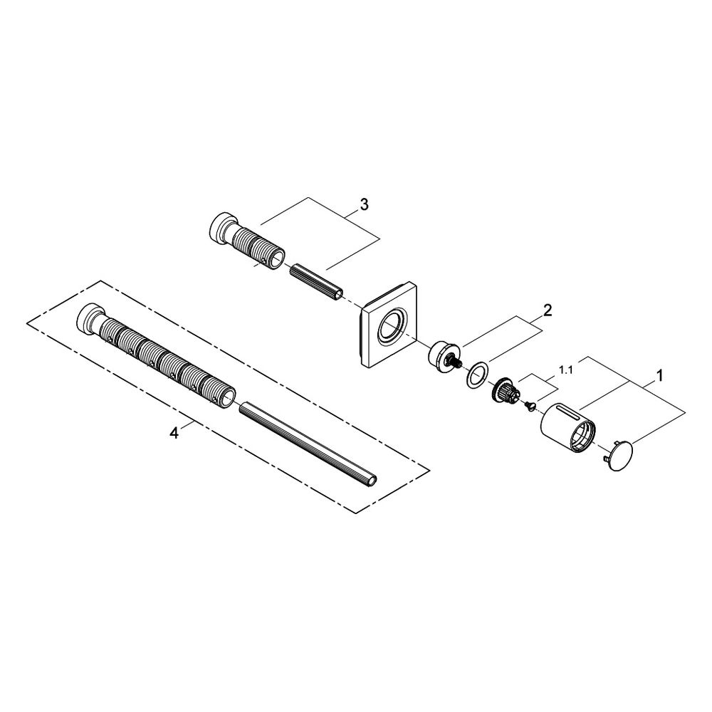 Grohe Unterputzventil Grohtherm F, 1-fach, Fertigmontageset für Rapido C, Satin Graph... GROHE-100754MG00 4005176947483 (Abb. 4)