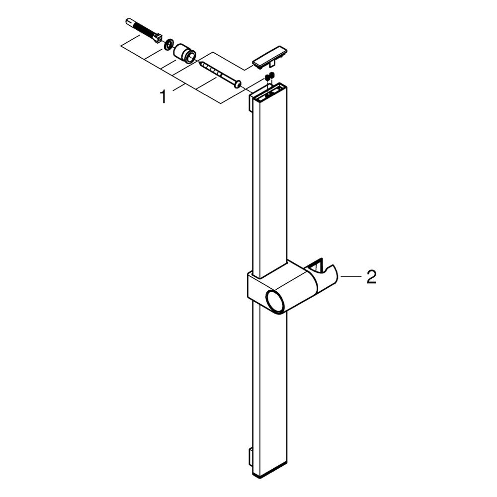 Grohe Rainshower Aqua Pure Brausestange mit Wandhaltern aus Metall, 600mm, Chrom, 101... GROHE-1016730000 4067393005162 (Abb. 4)