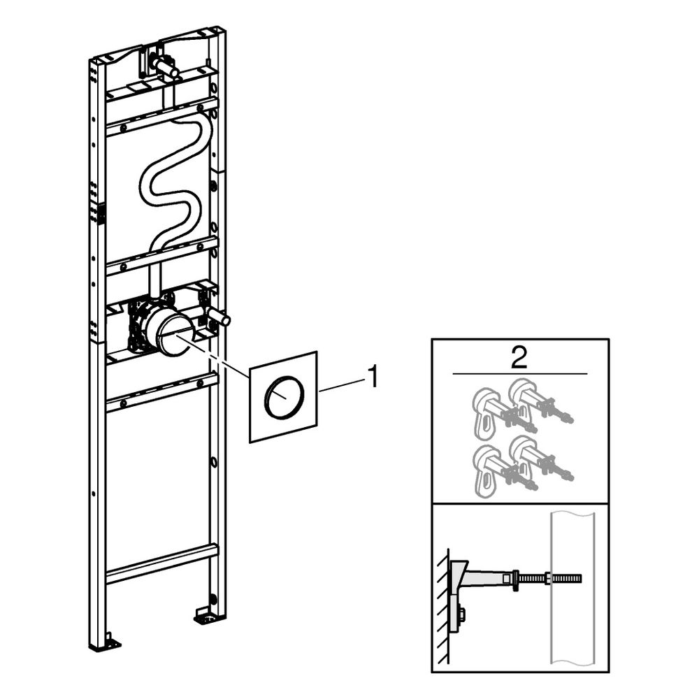 Grohe Duschrahmen Rapido 3 für MONO Brausen, Unterputz-Installationen mit Hand- und M... GROHE-1039939990 4067393034339 (Abb. 3)