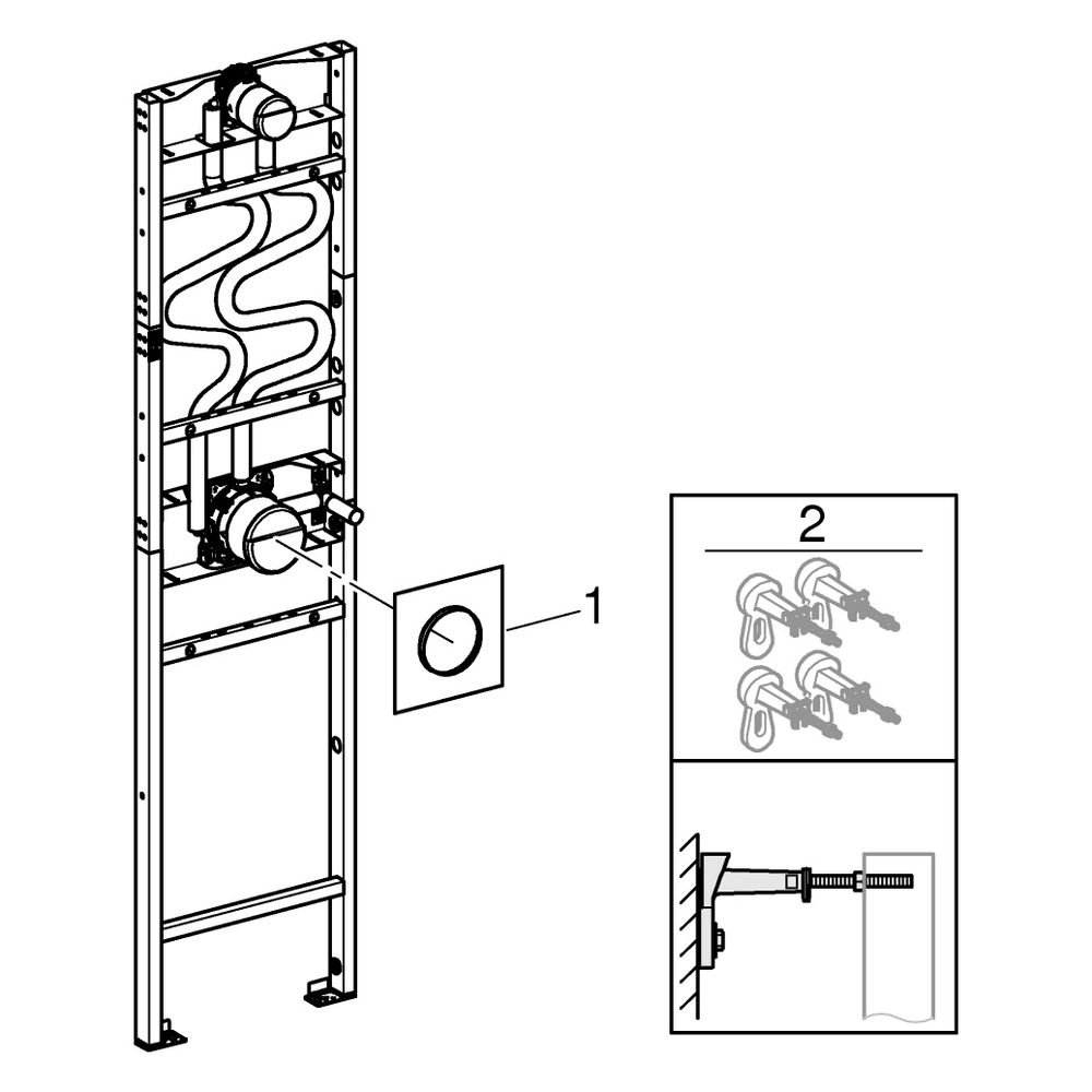Grohe Duschrahmen Rapido 4 für DUO Brausen, Unterputz-Installationen mit Hand- und Du... GROHE-1039949990 4067393034346 (Abb. 3)