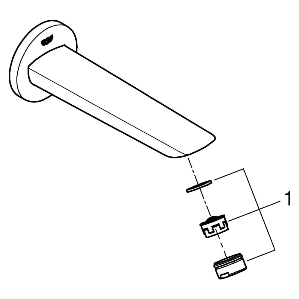 Grohe Bau Cosmopolitan Wanneneinlauf, Wandmontage, Ausladung 171mm, AG 1/2", Chrom, 132... GROHE-13255001 4005176556722 (Abb. 8)