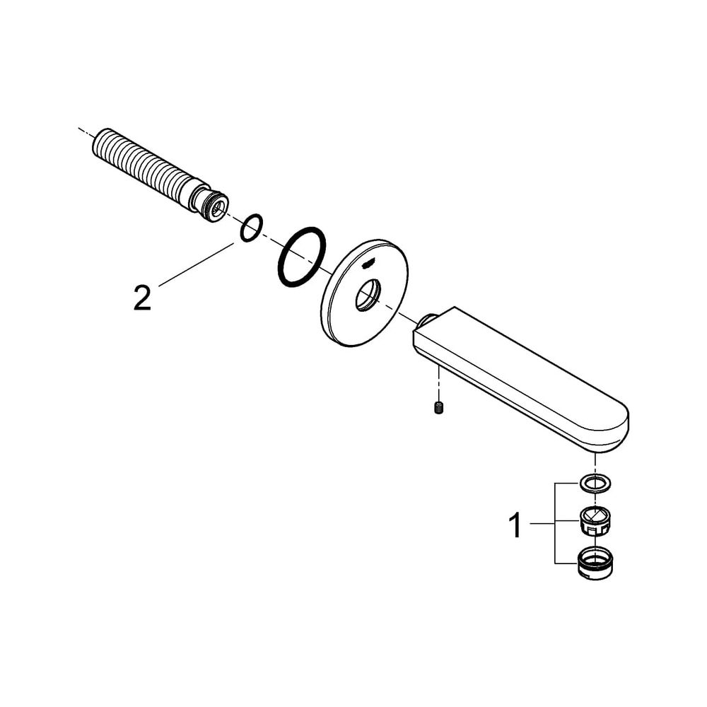 Grohe Eurosmart Wanneneinlauf Cosmopolitan, Wandmontage, Ausladung 170mm, Chrom, 132610... GROHE-13261000 4005176877384 (Abb. 5)