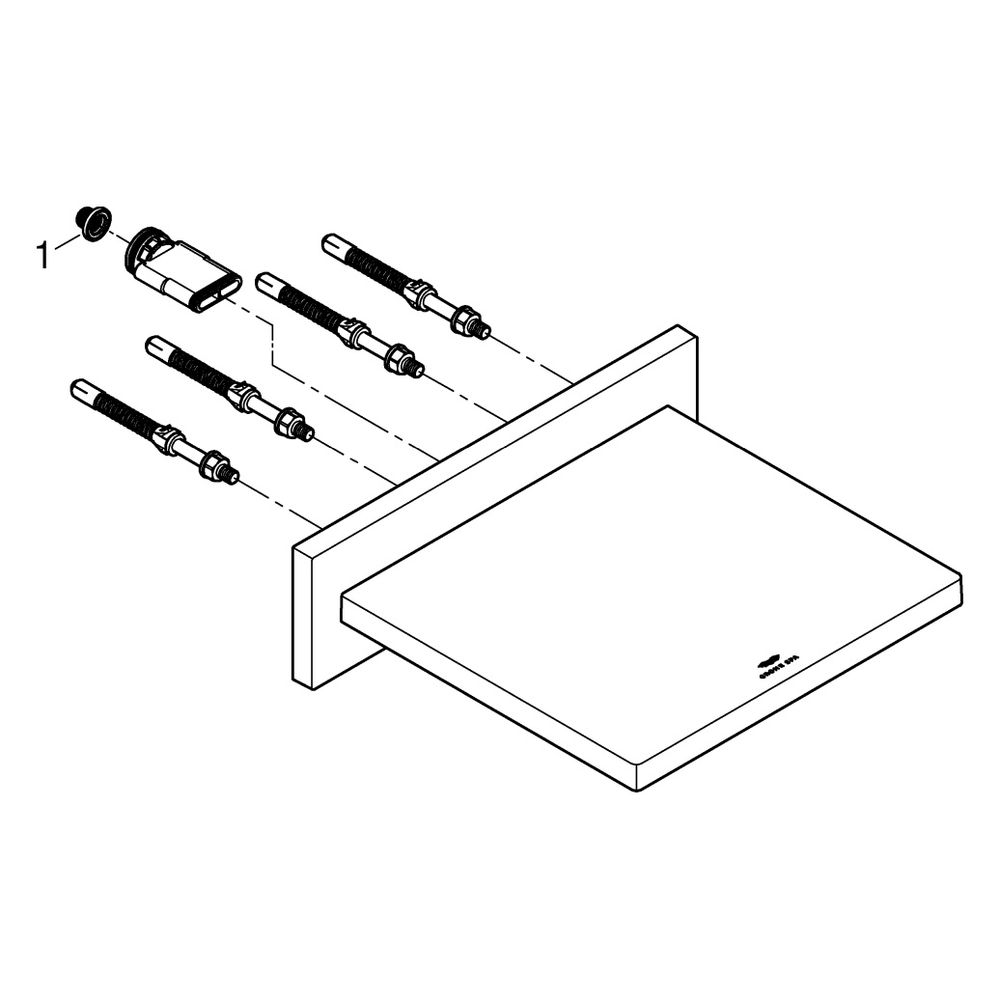 Grohe Allure Schwallauslauf für Wanne/Brause mit Glasplatte, Ausladung 169mm, Warm Suns... GROHE-13317DA1 4005176514760 (Abb. 4)