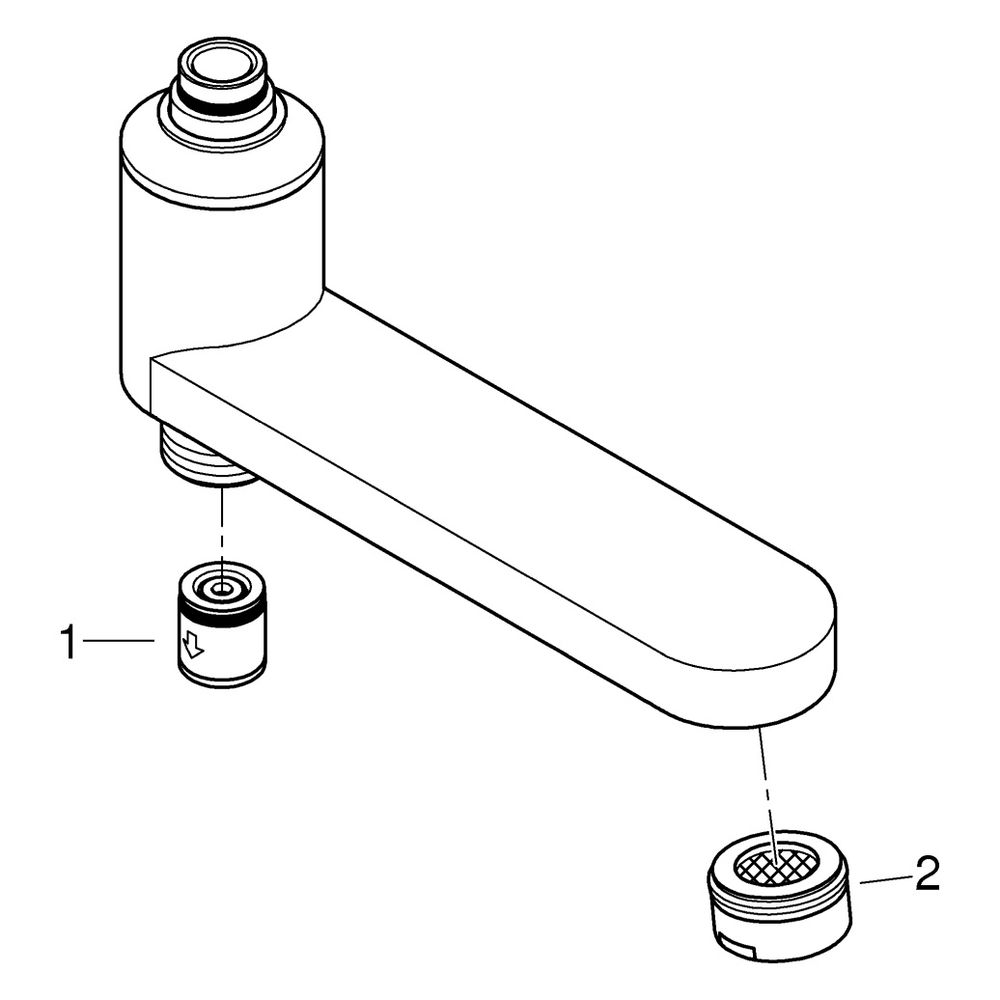 Grohe Schwenkauslauf, mit integrierter Umstellung zwischen Dusche und Wanne durch Drehe... GROHE-13450000 4005176735592 (Abb. 4)