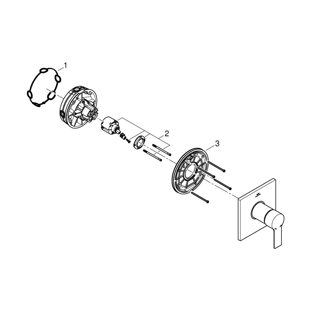Grohe Allure Einhand-Brausebatterie, Fertigmontageset für Rapido SmartBox, verdeckte Be... GROHE-19317GL1 4005176513596 (Abb. 4)