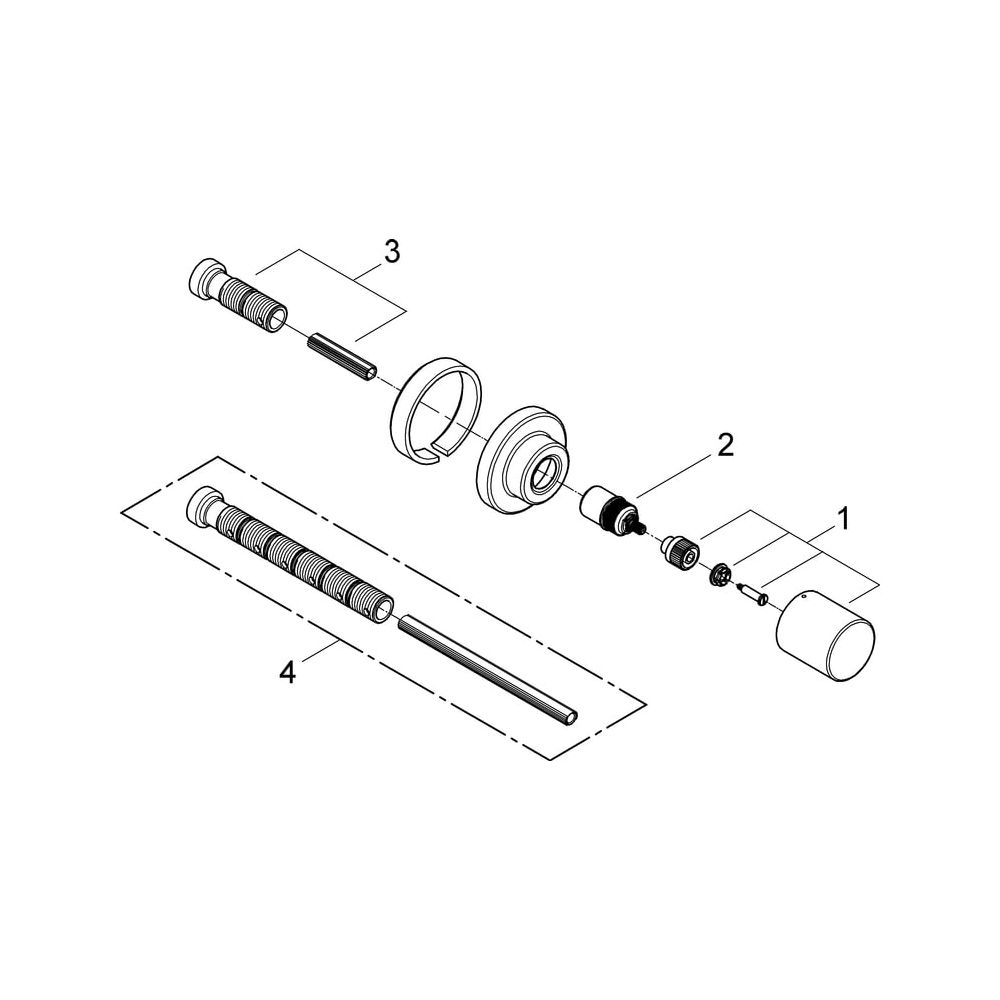 Grohe Unterputzventil Oberbau Grohtherm 3000 C Einbautiefe 28-80mm, Chrom, 19470000... GROHE-19470000 4005176848018 (Abb. 5)