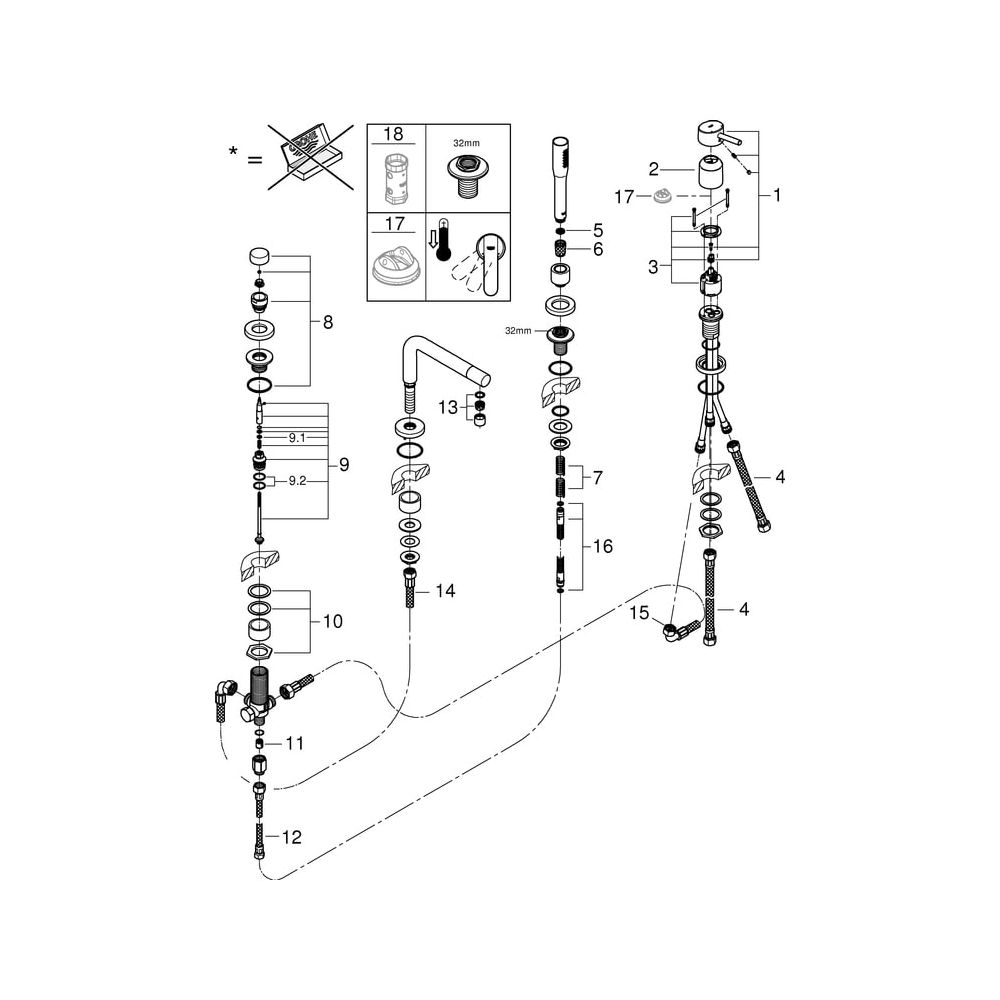 Grohe Concetto 4-Loch-Einhand-Wannenkombination, Chrom, 19576002... GROHE-19576002 4005176429088 (Abb. 6)