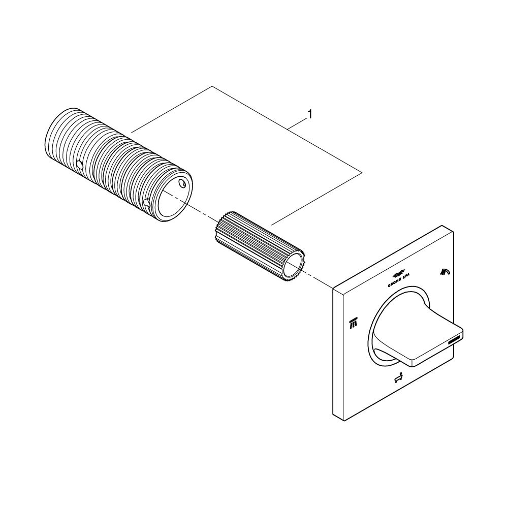 Grohe Allure 3-Wege Umstellung, Fertigmontageset für 29 033, Chrom, 19590001... GROHE-19590001 4005176512599 (Abb. 9)