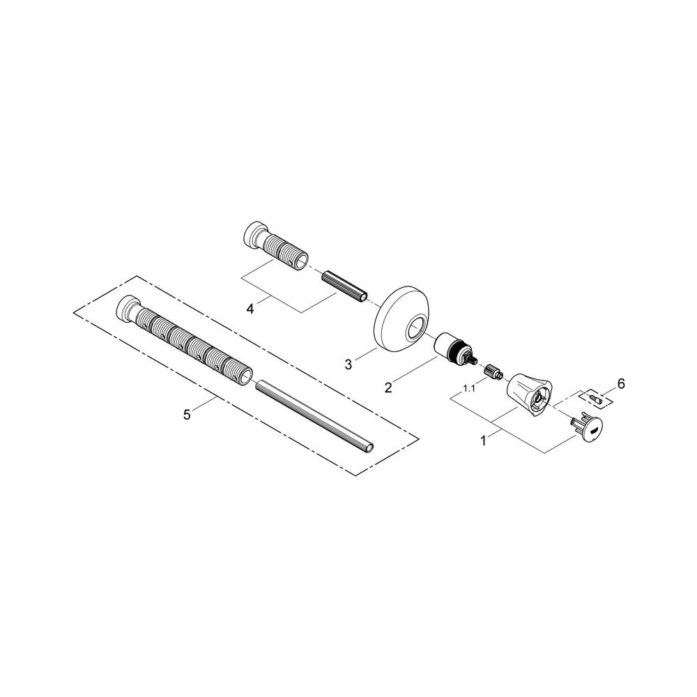 Grohe Costa Unterputzventil Oberbau, Einbautiefe stufenlos einstellbar 20-80mm, Blaue M... GROHE-19808001 4005176843204 (Abb. 6)