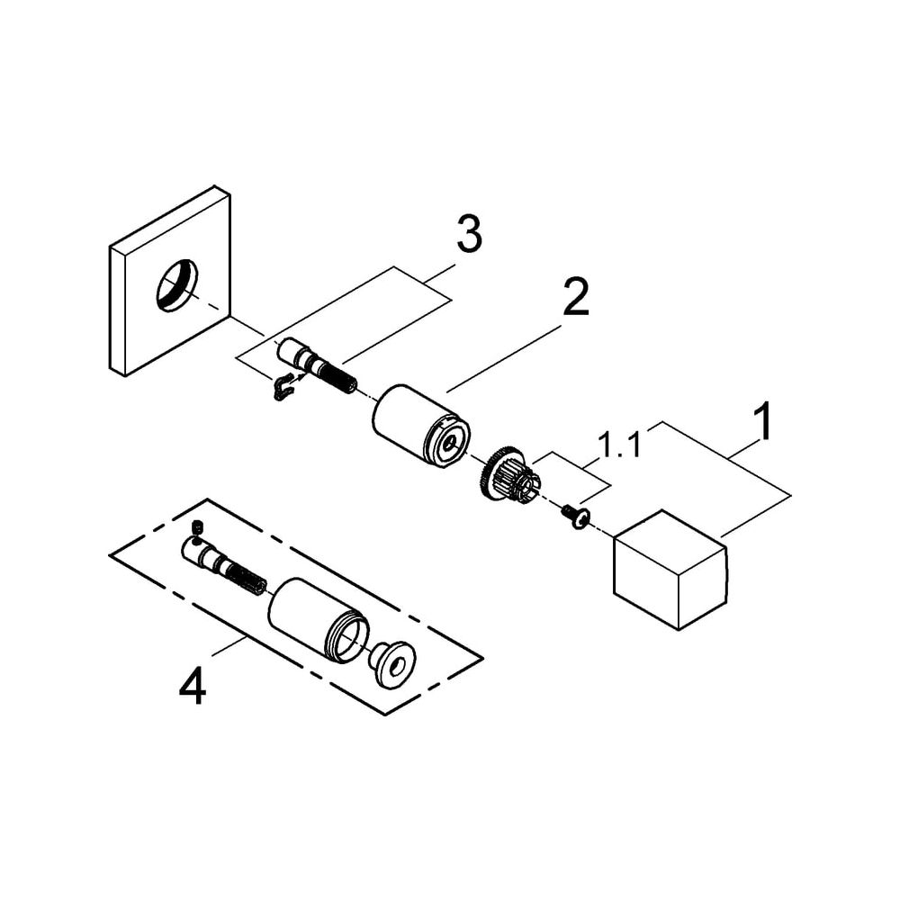 Grohe Eurocube Unterputzventil Oberbau verstellbar 20-80mm, Chrom, 19910000... GROHE-19910000 4005176906602 (Abb. 6)