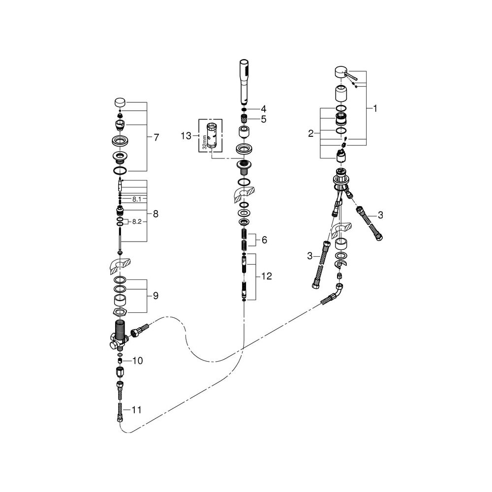 Grohe Euphoria Essence 3-Loch-Einhand-Wannenkombin. mit Handbrause C, Chrom, 19976001... GROHE-19976001 4005176307218 (Abb. 5)