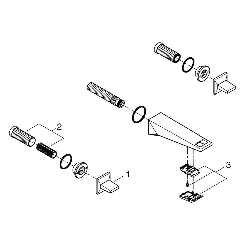 Grohe Allure Brilliant 3-Loch-Waschtisch-Wandbatterie, Ausladung 161mm, Fertigmontagese... GROHE-20628000 4005176760204 (Abb. 8)