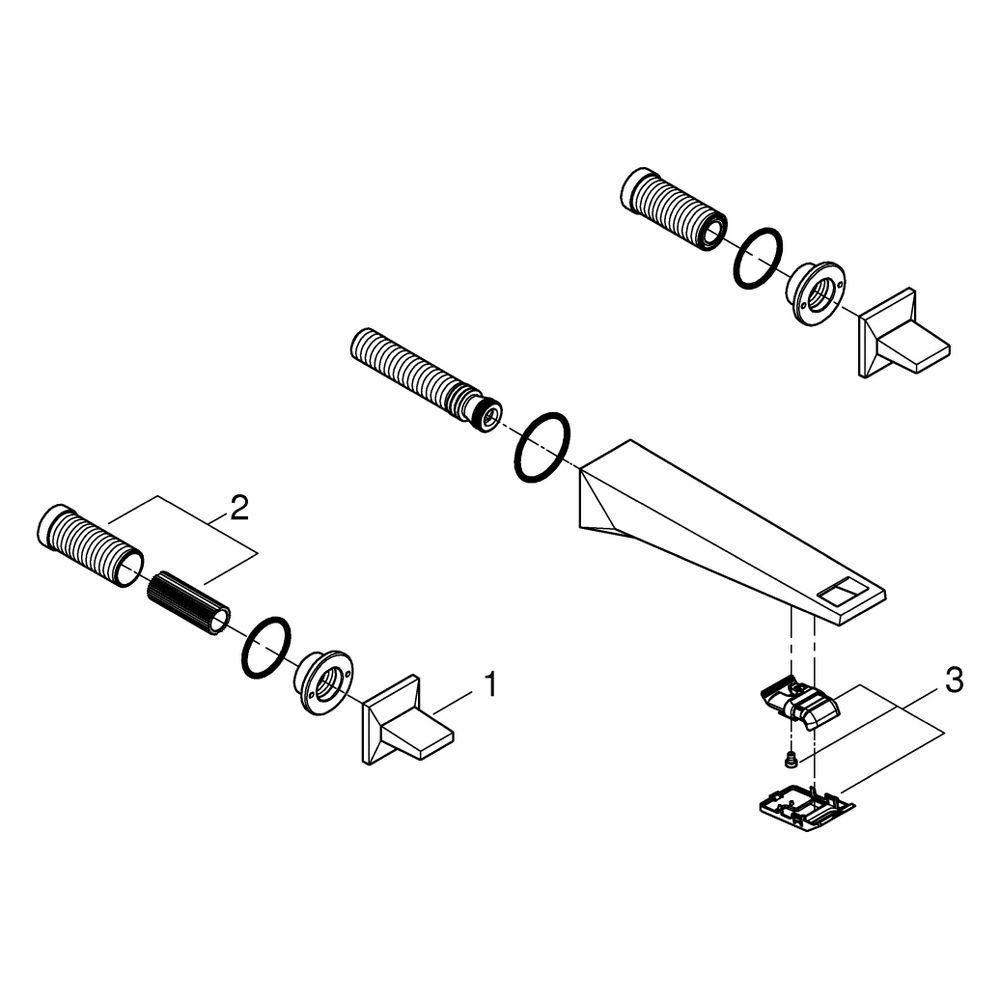 Grohe Allure Brilliant 3-Loch-Waschtisch-Wandbatterie, Ausladung 210mm, Fertigmontagese... GROHE-20629000 4005176760242 (Abb. 8)
