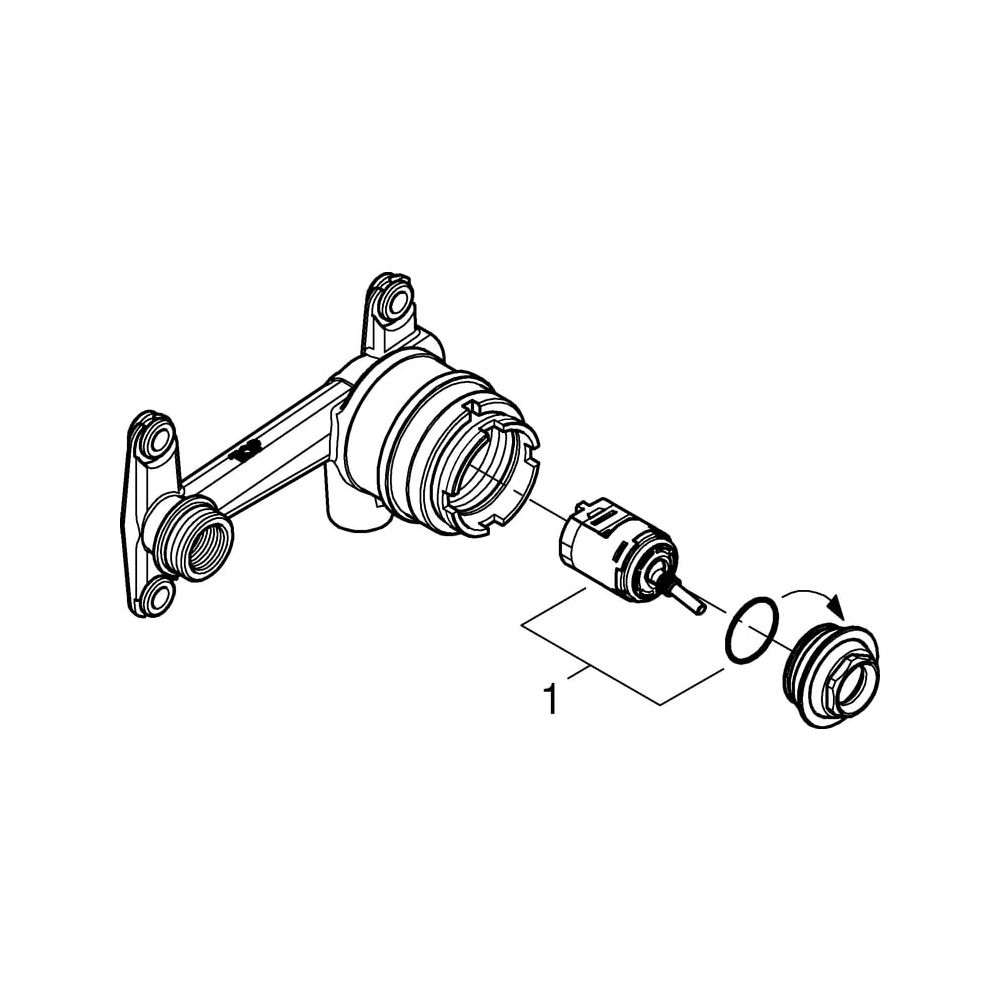 Grohe 1-Loch-Einhand-Unterputz-Einbaukörper für Joystick 2-Loch-Waschtischbatterien, 23... GROHE-23429000 4005176993695 (Abb. 7)
