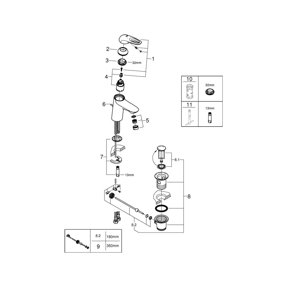 Grohe Eurostyle Einhand-Waschtischbatterie, S-Size, mit Zugstangen-Ablaufgarnitur, Chr... GROHE-23564003 4005176334146 (Abb. 10)