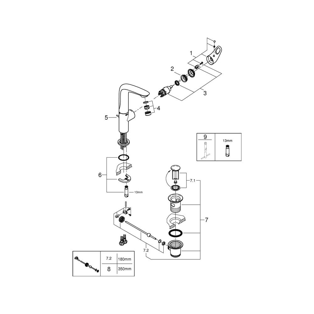 Grohe Eurostyle Einhand-Waschtischarmatur, L-Size, schwenkbar, mit Zugstangen-Ablaufgar... GROHE-23569003 4005176334238 (Abb. 8)