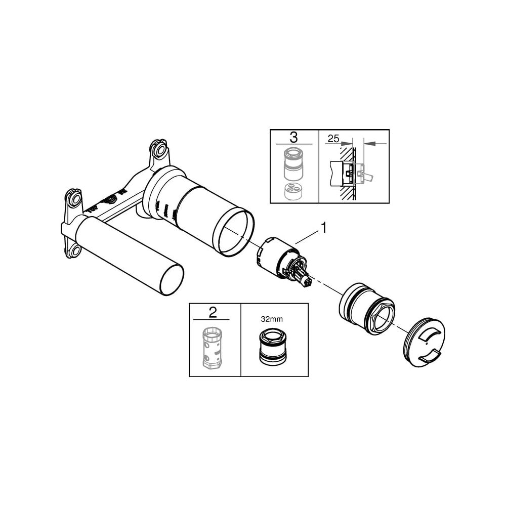 Grohe Einhand Unterputz-Universal-Einbaukörper für 2-Loch-Waschtischbatterien, Wandeinb... GROHE-23571000 4005176334276 (Abb. 9)