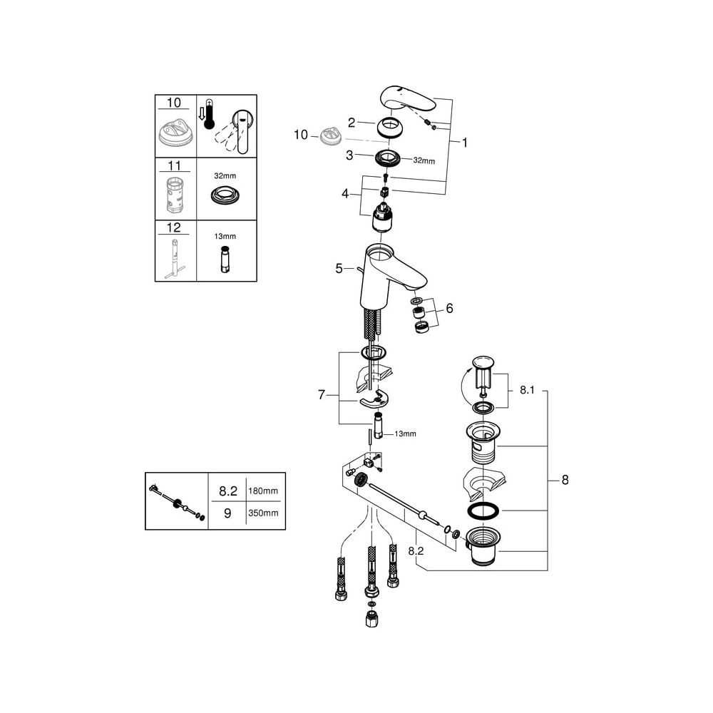 Grohe Eurostyle Einhand-Waschtischbatterie, S-Size, geschlossener Metall-Hebelgriff, Ni... GROHE-23710003 4005176365027 (Abb. 5)