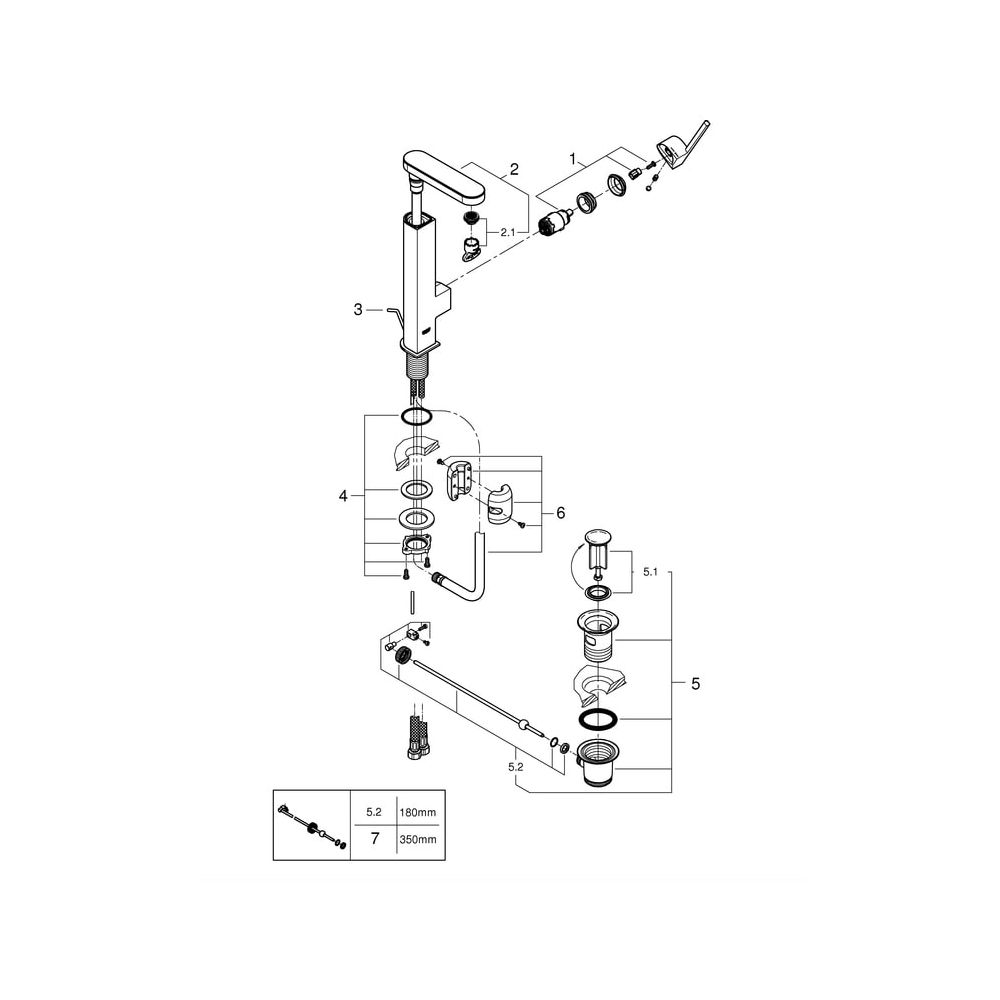 Grohe Plus Einhand-Waschtischbatterie, L-Size, 1-Loch-Montage, herausziehbarer Auslauf,... GROHE-23843DC3 4005176574085 (Abb. 8)